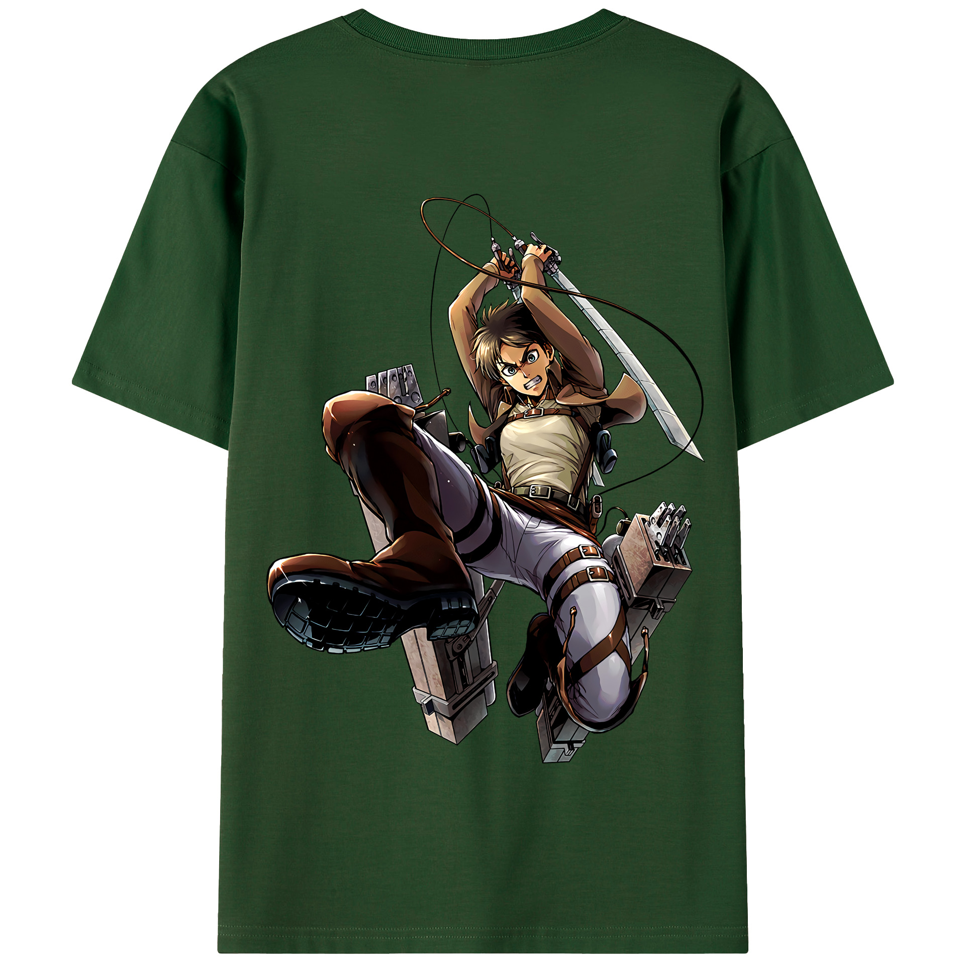 （画像用） 進撃の巨人 エレン･イェーガー Attack on Titan Eren Jäger 綿100％半袖Tシャツ（背面プリント）